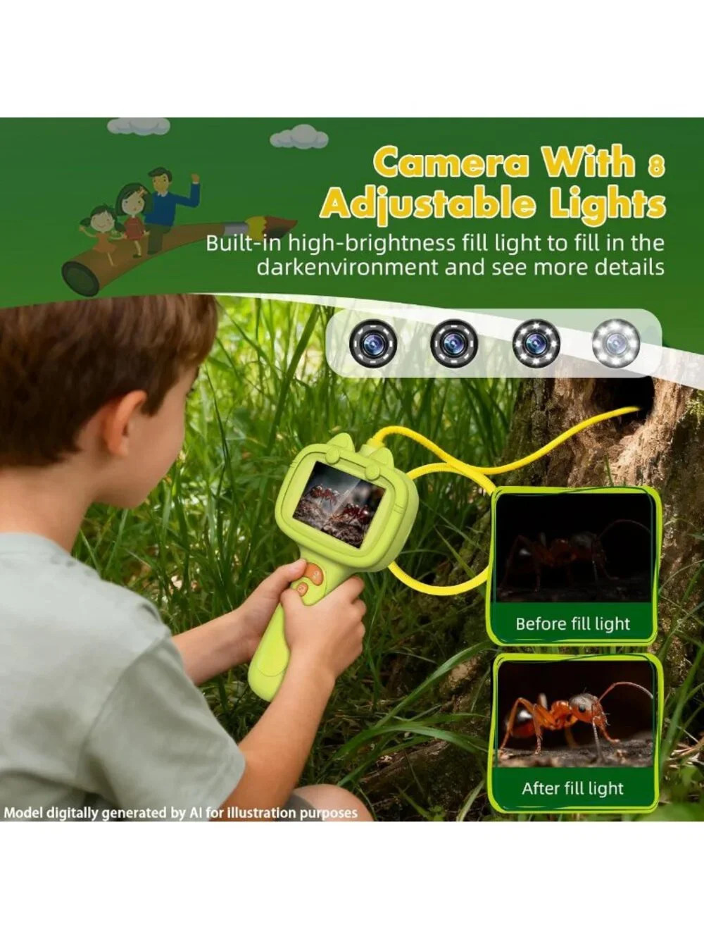 STEM Borescope Camera with Light | Educational Toy for Kids 3-10 | Outdoor